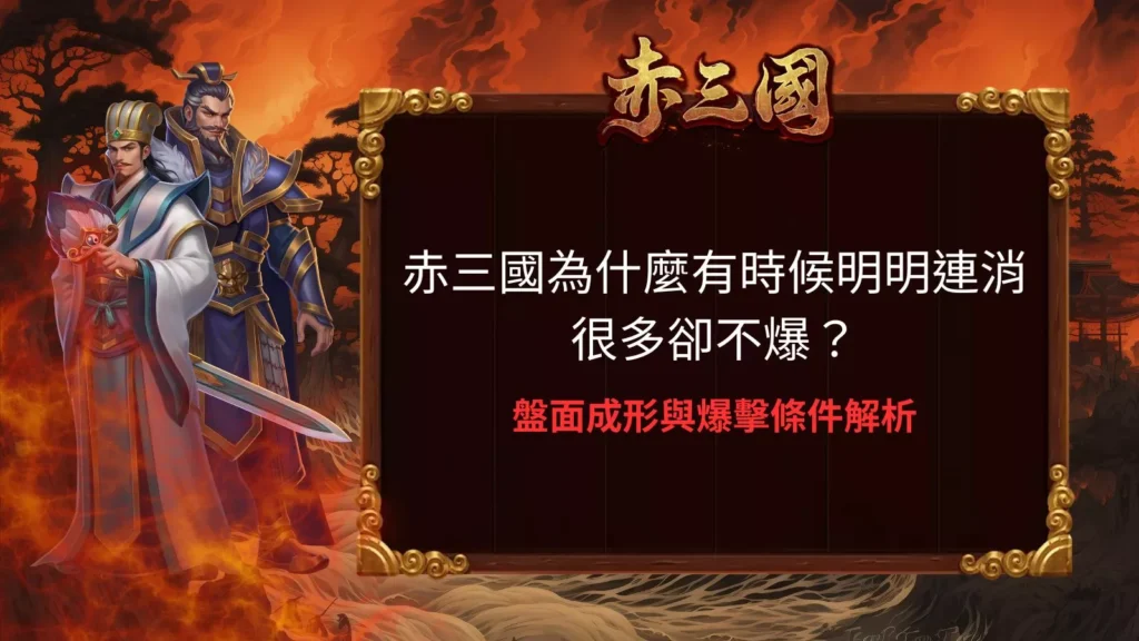 赤三國為什麼有時候明明連消很多卻不爆原因分析與赤三國電子盤面成形與爆擊條件解析圖示